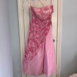 Pink tie dye sparkly prom gown